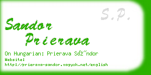 sandor prierava business card